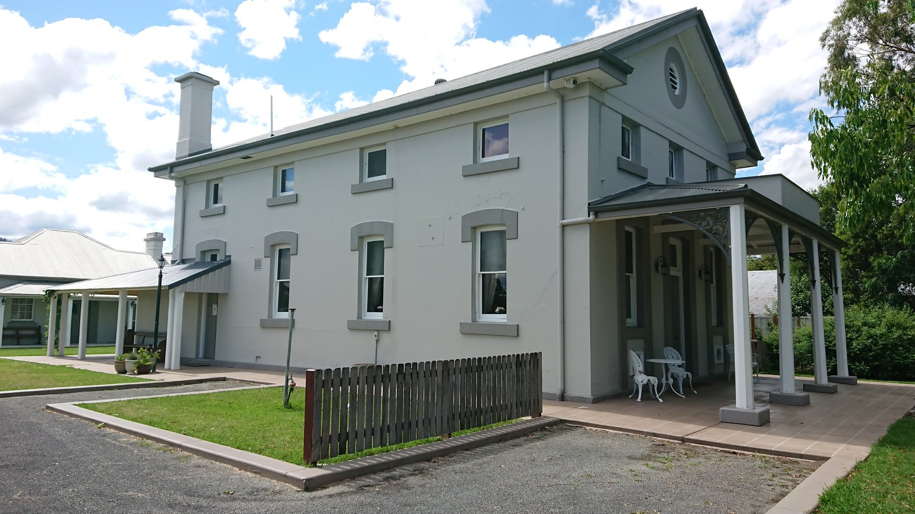 The Courthouse from the side, porch and garden