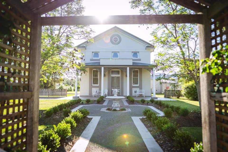 The Courthouse seen through the garden arch