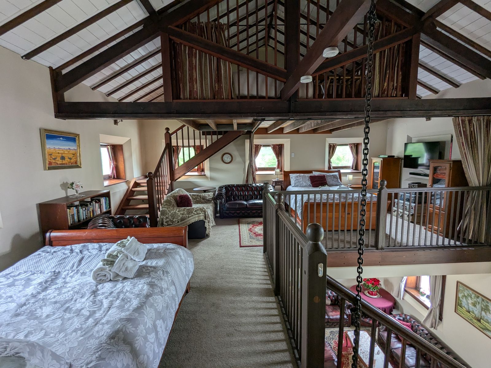 Upstairs bedrooms and lounge in the heritage stay